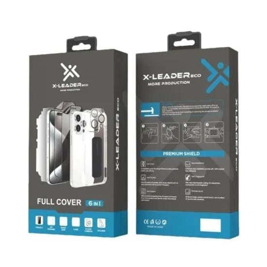 صورة بكج الحماية ضد الصدمات 6 في 1 من X-LEADER مع استكر ملاقيف لاصدارات ايفون  برو ماكس  iPhone 16