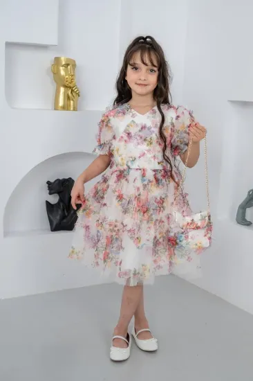 صورة فستان مورد كرنشة من االاسفل