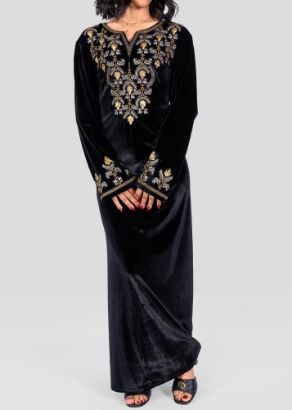 صورة جلابية مخمل نسائي مطرزة