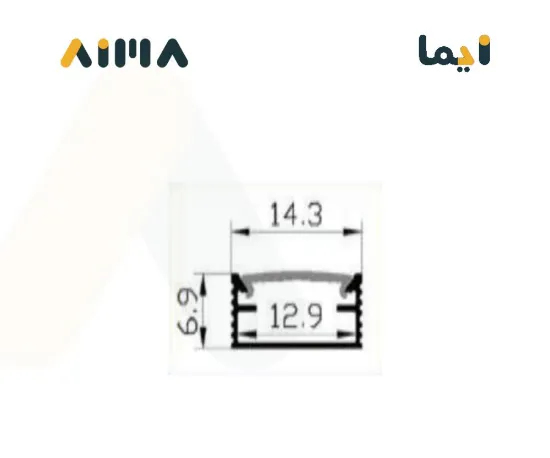 صورة نيو باور المنيوم بروفايل ظاهر جداري سقفي معلق طول 3 متر مقاس 1407