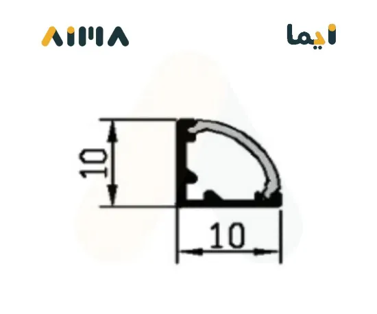 صورة نيو باور ألمنيوم بروفايل ظاهر جداري سقفي زاوية طول 3 متر مقاس 1010