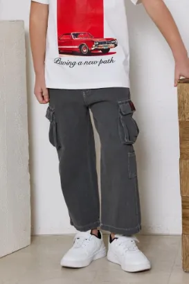 صورة بنطلون رمادي كارجو