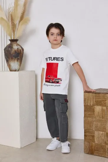 صورة بنطلون رمادي كارجو