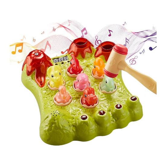 صورة لعبة أضرب الدينصورات بتصميم الديناصورات والبركان من نجمة الالعاب