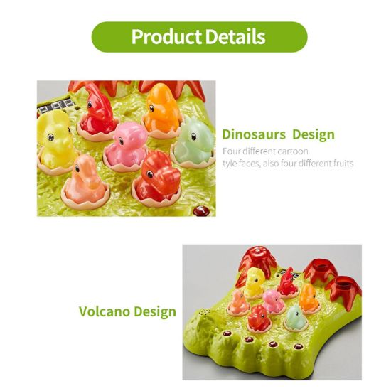 صورة لعبة أضرب الدينصورات بتصميم الديناصورات والبركان من نجمة الالعاب