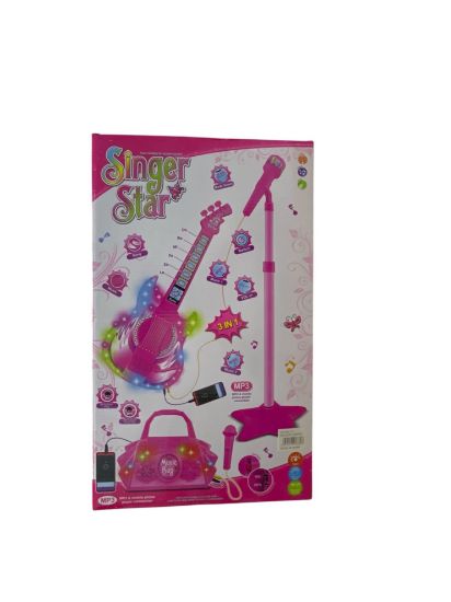 صورة مجموعة جيتار مع مكرفون مع حامل قابل للتعديل