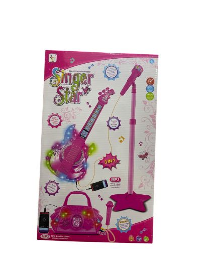 صورة مجموعة جيتار مع مكرفون مع حامل قابل للتعديل