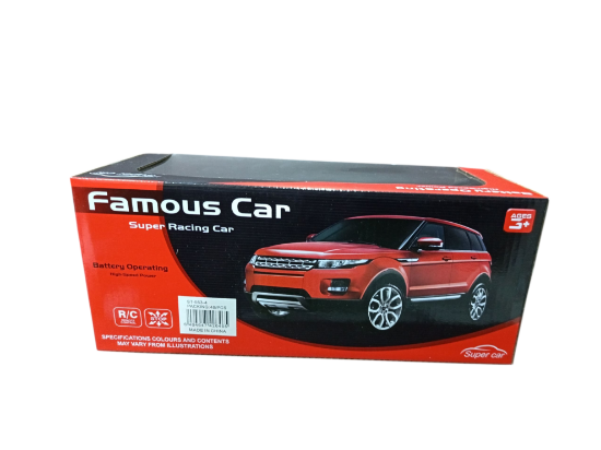 صورة سيارة لعبة تعمل بالتحكم عن بعد، وهي سيارة سباق فائقة من "Famous Car" ضمن سلسلة "JIN JUE" الجديدة.