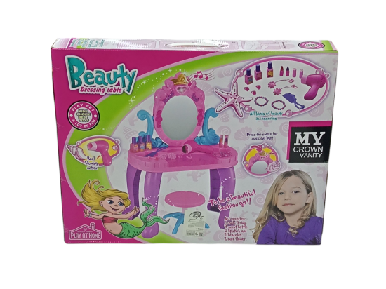 صورة مجموعة ألعاب طاولة تزيين التاج التظاهري مع موسيقى وإضاءة للبنات 44*23*74 سم