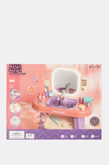 صورة مجموعة مكياج مع الضوء والصوت طاولة تجميل للبنات مناسب لعمر 3سنوات فما فوق