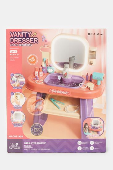 صورة مجموعة مكياج مع الضوء والصوت طاولة تجميل للبنات مناسب لعمر 3سنوات فما فوق