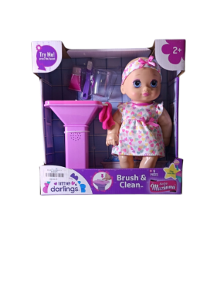 صورة هذه لعبة "بيبي مزيونة ليتل دارلينجز برش آند كلين من بيبي 25 سم