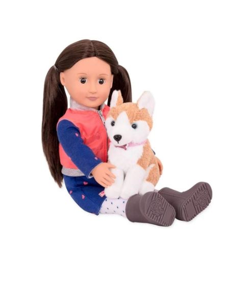 صورة اور جينيريشن دميه ليزلي و الجرو هاسكي 45سم