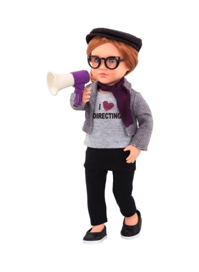 صورة دمية صانعة أفلام يبلغ طولها 18 بوصة وتأتي مع قصة وملحقات.