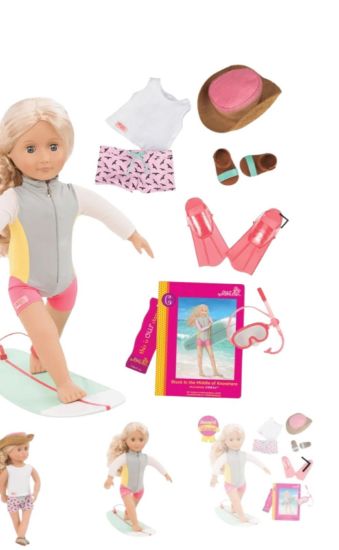 صورة دمية المرجان الفاخرة من أور جينيريشن مع كتاب