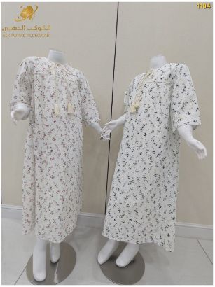 صورة فستان بناتي صيفي بنقشة زهور وربطة أمامية – موديل 1104