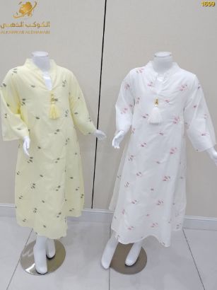 صورة فستان بناتي صيفي مزخرف بنقشة ناعمة – موديل 1609