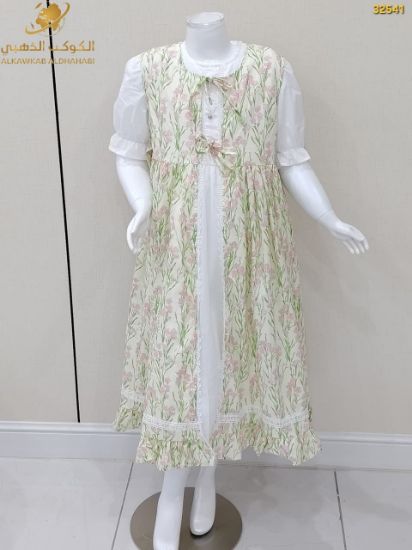 صورة فستان بناتي صيفي بطبقتين ونقشة زهور – موديل 32541