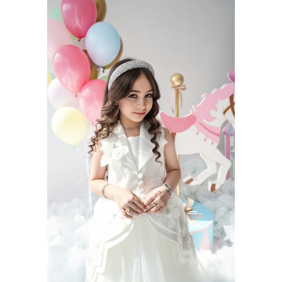 صورة فستان بناتي إطلالة ملائكية للمناسبات بلونين - M3720