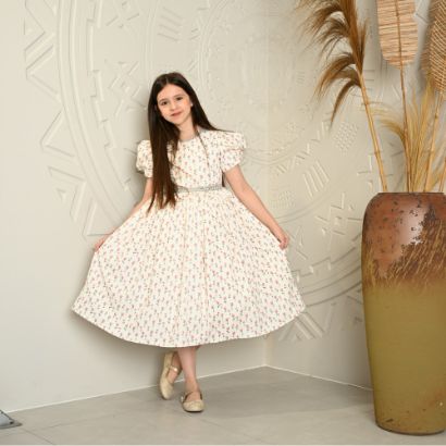 صورة فستان بناتي بطبعة الورود - 682