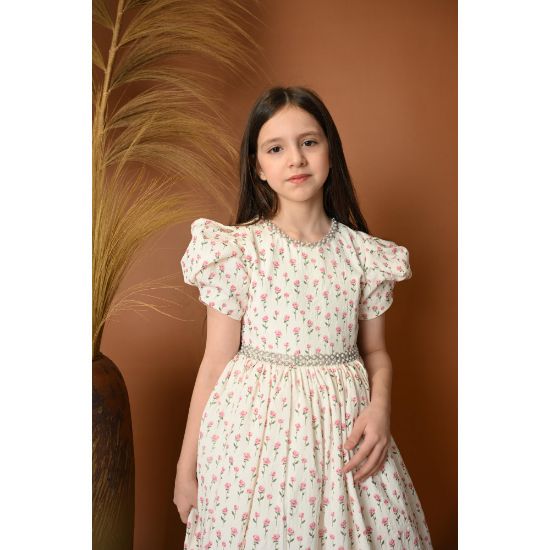 صورة فستان بناتي بطبعة الورود - 682
