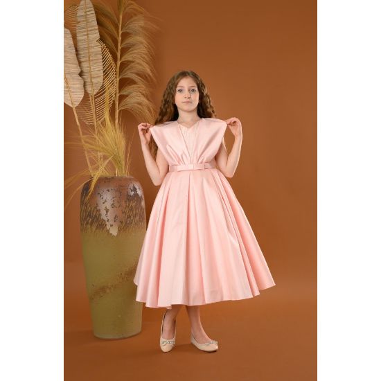 صورة فستان بناتي سهرة 4 الوان منفوش - M3469