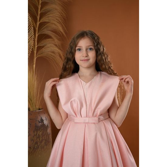 صورة فستان بناتي سهرة 4 الوان منفوش - M3469