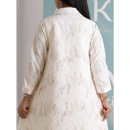 صورة طقم فستان وجاكيت بناتي بجيوب | تصميم مورد فاخر للمناسبات - 1112