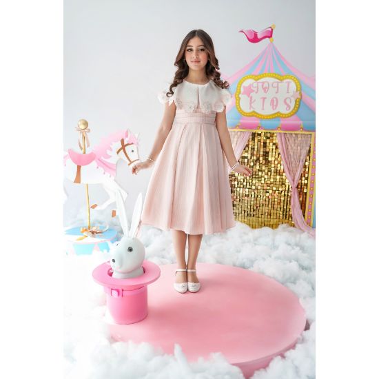 صورة فستان بناتي دلعة ورود لونين - 927