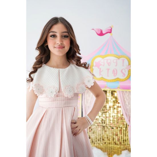 صورة فستان بناتي دلعة ورود لونين - 927