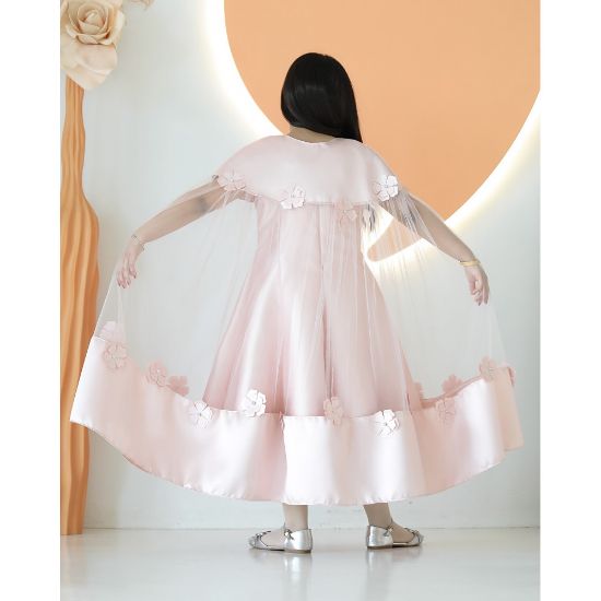 صورة فستان بناتي فراشة لحمي - m3626