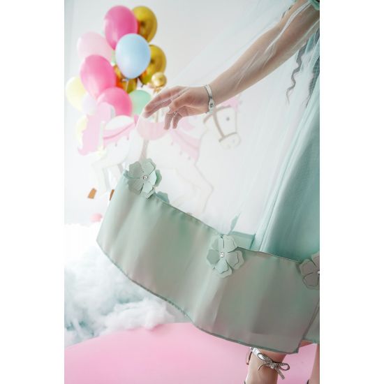 صورة فستان بناتي فراشة تفاحي - m3626