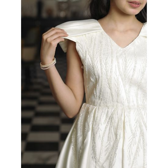 صورة فستان سهرة بناتي بإطلالة ملكية وبتطريز فضي - 832