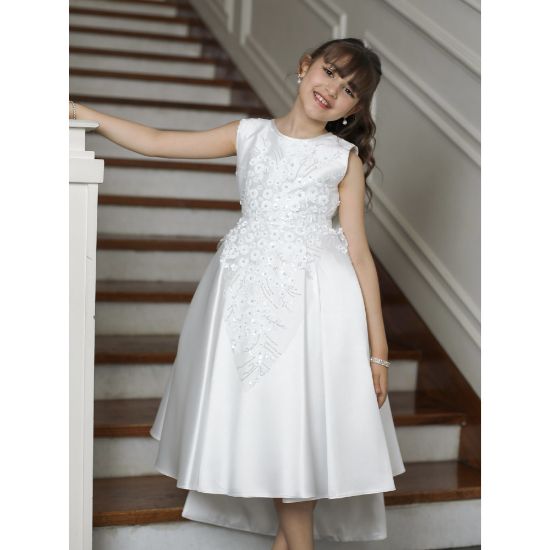 صورة فستان سهرة بناتي بتطريز وذيل لإطلالة ملكية بلونين - 1033