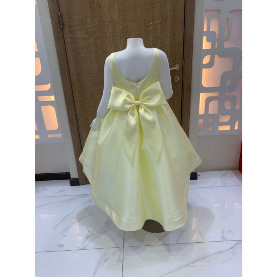 صورة فستان بناتي بـلونين هاي لو | فستان سهرة ساتان فاخر - M3768