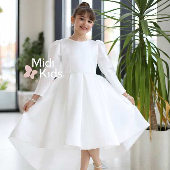 صورة فستان سهرة بناتي ميكادو فاخر | فيونكة خلفية كبيرة وتصميم ملكي - m3783