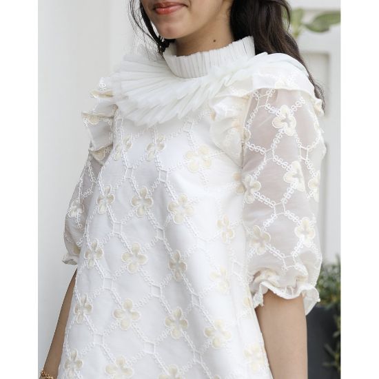 صورة فستان بناتي كلوش مورد ذهبي | تصميم كشكش طبقات فاخر - 1154