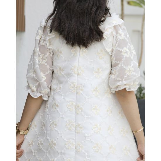 صورة فستان بناتي كلوش مورد ذهبي | تصميم كشكش طبقات فاخر - 1154