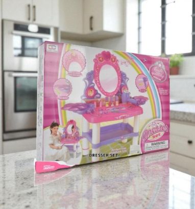 صورة مجموعة ألعاب مكياج طاولة مع تسريحة اطفال جملة