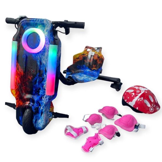 صورة سكوتر درفت صغير ناري متعدد الالوان 36 فولت بثلاث عجلات