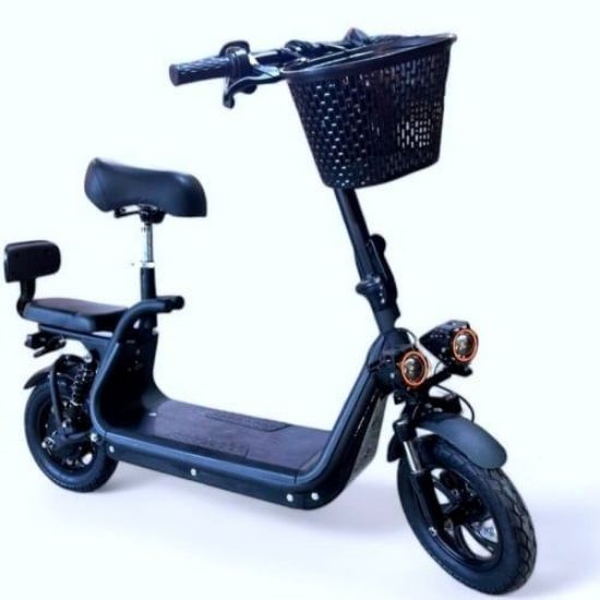 صورة سكوتر 48V بسلة مع كشافيين حجم كبير