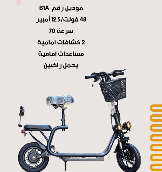 صورة سكوتر 48V بسلة مع كشافيين حجم كبير