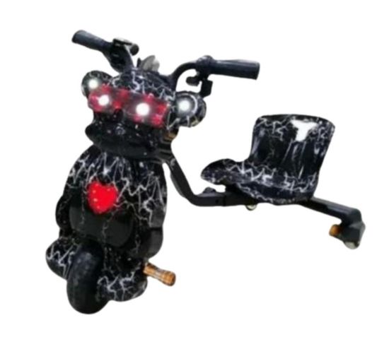 صورة سكوتر مانكي درفت صغير 36 فولت بطبعة شرار برق بثلاث عجلات