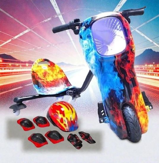 صورة سكوتر درفت كبير بطبعة نارية 36 فولت بثلاث عجلات