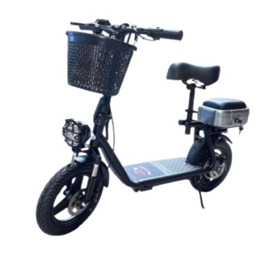 صورة سكوتر بسلة أمامية مع محفظة مقاس 14 بـ 48 فولت