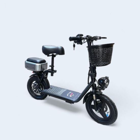 صورة سكوتر بسلة أمامية مع محفظة مقاس 14 بـ 48 فولت