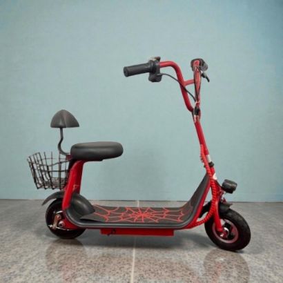 صورة سكوتر سبايردمان بعجلين بسلة صغير 36 فولت - أحمر