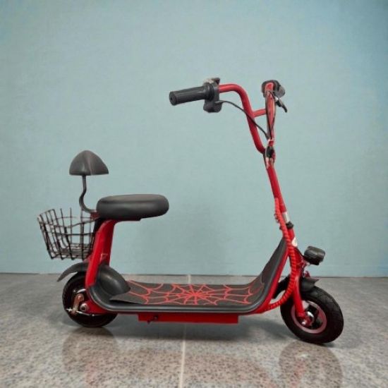 صورة سكوتر سبايردمان بعجلين بسلة صغير 36 فولت - أحمر