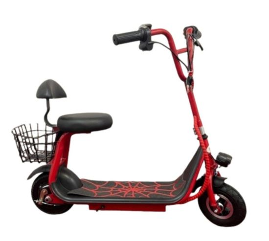 صورة سكوتر سبايردمان بعجلين بسلة صغير 36 فولت - أحمر