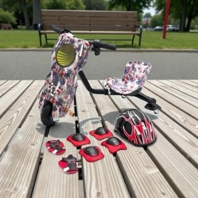 صورة سكوتر درفت صغير بطبعة الطبيعة 36 فولت بثلاث عجلات